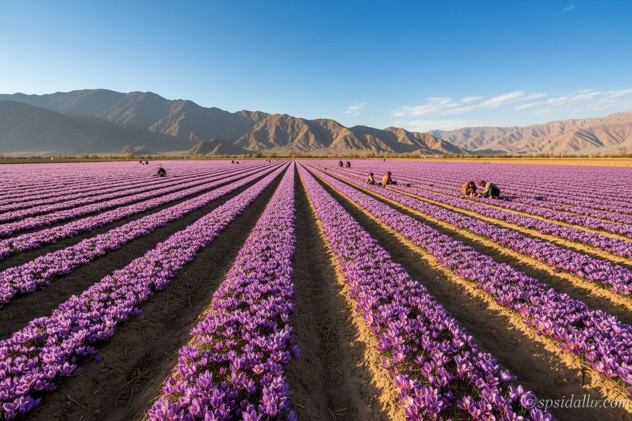 Saffron field Herat Afghanistan